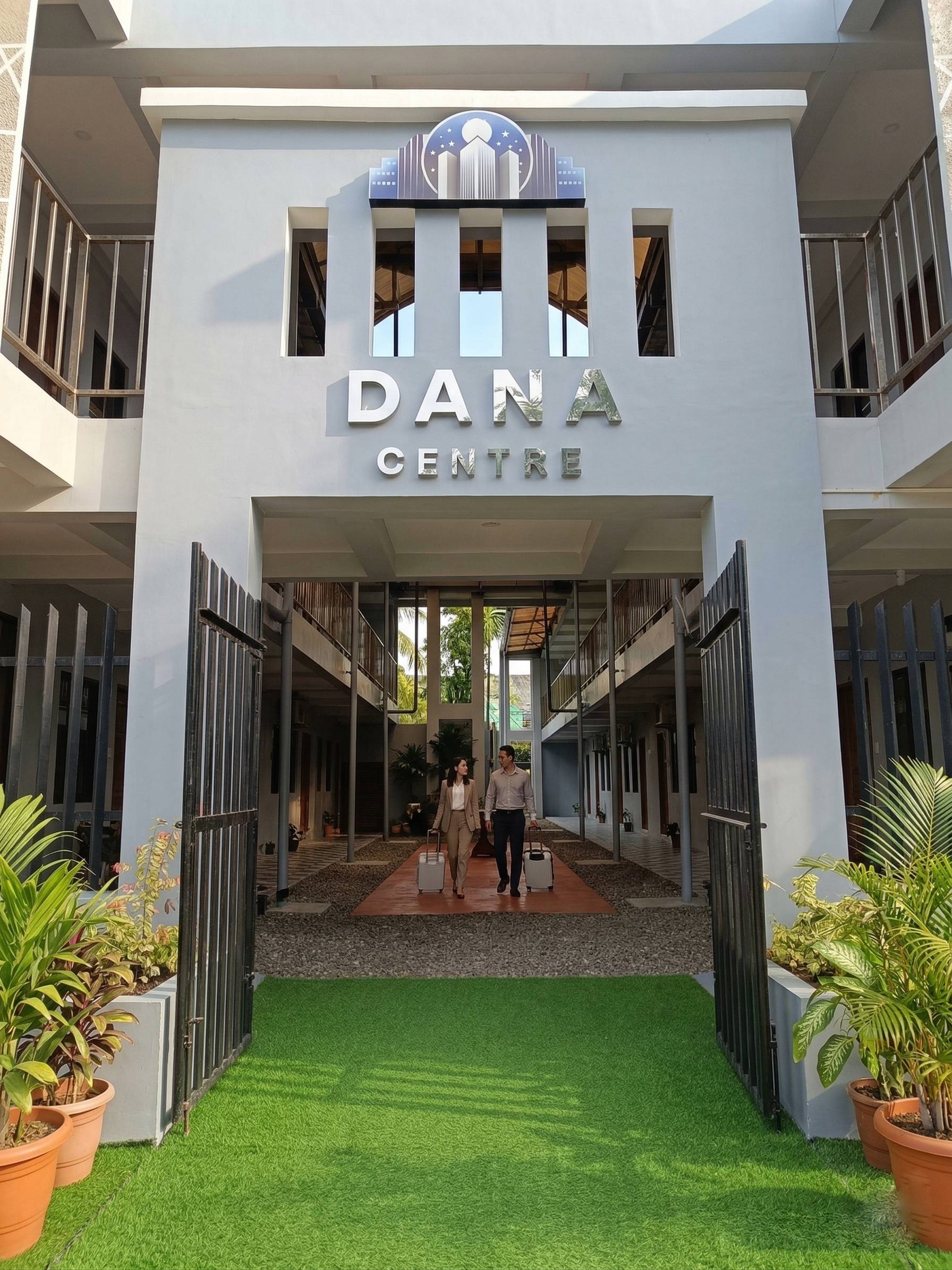Dana Centre inner courtyard with seating area